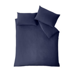 Catherine Lansfield So Soft Non-Iron Super King Duvet Cover Set With Pillowcases Navy Blue - thumbnail 3