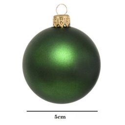 Decoris 12 Green Glass Baubles Christmas Tree Decorations Dark Pine Green 5Cm - thumbnail 5