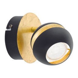 Elegant Round Wall Spot Light In Black And Gold With Gu10 Bulb - thumbnail 1