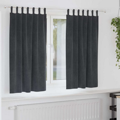 Berkfield Blackout Curtains With Hanging Loops 2 Pcs Light Grey Velvet - image 1