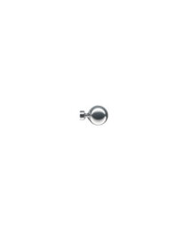 Unknown 28mm Fixed Length Metal Eyelet Curtain Pole Set In Satin Silver - Sphere Finial, 310Cm - thumbnail 2