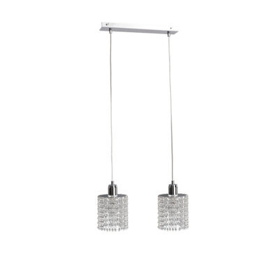 Luminosa Lighting Luminosa Diament Bar Pendant Ceiling Light Hanging Droplets, 50Cm, 2X E27