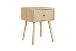 Pair Of 1 Drawer Oak Bedside Cabinet Birlea Herringford Chevron - thumbnail 9