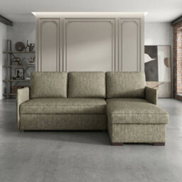 Megan Living Room Corner Sofa Bed With Storage Polyurethane Foam Wave Spring Wooden Frame 220X90X160Cm Olive - thumbnail 2