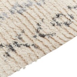Wyld And Coco Beige Cotton Rug 80 X 150 Cm - Hand-Tufted Low Pile Geometric Design For Living Room And Bedroom - thumbnail 6
