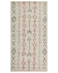 Wyld And Coco Beige Cotton Rug 80 X 150 Cm - Hand-Tufted Low Pile Geometric Design For Living Room And Bedroom - thumbnail 1