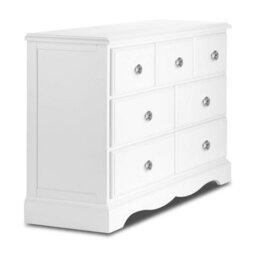 Statement Furniture Romance True White 3 Over 4 Chest Of Drawers With Crystal Handles - thumbnail 2