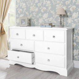 Statement Furniture Romance True White 3 Over 4 Chest Of Drawers With Crystal Handles - thumbnail 5