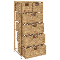 Vidaxl Storage Unit With 6 Baskets 47X37X100 Cm Water Hyacinth - thumbnail 4