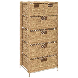 Vidaxl Storage Unit With 6 Baskets 47X37X100 Cm Water Hyacinth - thumbnail 1
