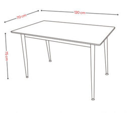 Urbn-Living Urbnliving 120Cm Width Armani Grey Modern 4 Seater Ceramic Square Shape Top Kitchen & Dining Room Table - thumbnail 7