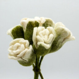 Serenityy Felt Flowers - Pack Of 6 Handcrafted White Felt Roses For Wedding And Home Decor, Lightweight Artificial Rose Set - thumbnail 3