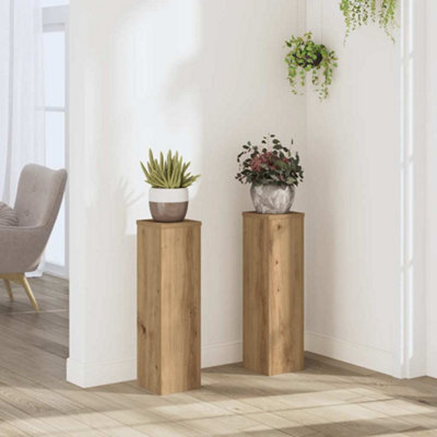 Walplus Plant Stand 2Pcs Artisan Oak 17X17X60 Cm Engineered Wood - image 1