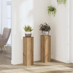Walplus Plant Stand 2Pcs Artisan Oak 17X17X60 Cm Engineered Wood - thumbnail 1