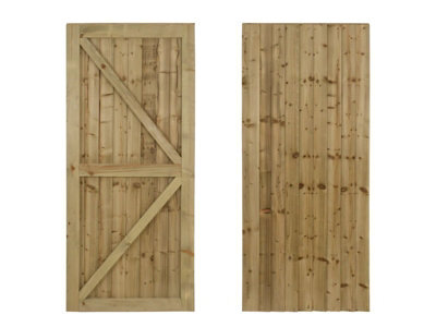 Arbor Garden Solutions Featheredge Wooden Garden And Side Gate, Fully Framed And Capped (V2)(H-1800, W-1325, Natural (Light Green) Finish) - image 1