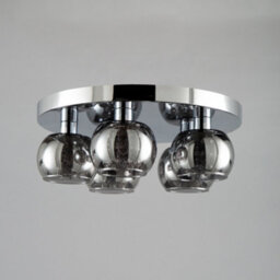 Litecraft Seren Chrome 5 Lamp Modern Bathroom Flush Ceiling Light With Smoke Glass Shade - thumbnail 4