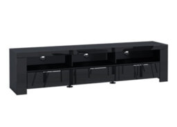 Furneo 200Cm Black Long Tv Stand Unit Cabinet Matt & High Gloss Rgb (Multicoloured) Led Lights Phantom 10 - thumbnail 8