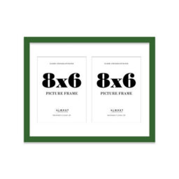 14X11 Inch 2 Opening Photo Collage Frame, Display Two 8X6 Inch Photos, Multi Aperture Family Picture Frame, Green - thumbnail 2