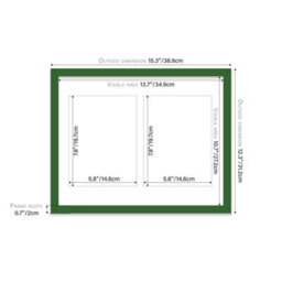 14X11 Inch 2 Opening Photo Collage Frame, Display Two 8X6 Inch Photos, Multi Aperture Family Picture Frame, Green - thumbnail 4