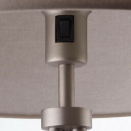 Sleek Tripod Floor Lamp Matt Nickel E27 Free Standing Lounge Light & Grey Shade - thumbnail 5