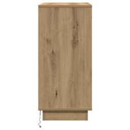 Berkfield Modern Bedside Cabinet With Led Artisan Oak 71X34,5X75 Cm Engineered Wood - thumbnail 9
