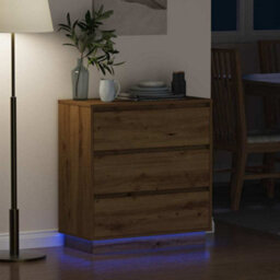 Berkfield Modern Bedside Cabinet With Led Artisan Oak 71X34,5X75 Cm Engineered Wood - thumbnail 5