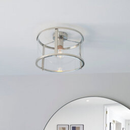 Anson Lighting Hopton Flush Light Finished In Bright Nickel Plate And Clear Glass - thumbnail 4