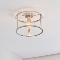 Anson Lighting Hopton Flush Light Finished In Bright Nickel Plate And Clear Glass - thumbnail 1