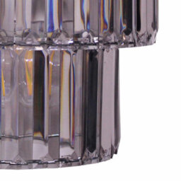 First Choice Lighting Clint Chrome Smoked Easy Fit Fabric Pendant Shade - thumbnail 2