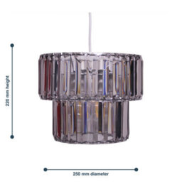 First Choice Lighting Clint Chrome Smoked Easy Fit Fabric Pendant Shade - thumbnail 5