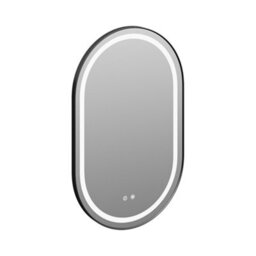 Thehotsale 80Cm H Wall Mounted Oval Led Bathroom Mirror With Adjustable Brightness Colour Light Black Frame Mirror - thumbnail 5