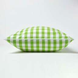 Homescapes Green Block Check Cotton Gingham Cushion Cover, 45 X 45 Cm - thumbnail 3