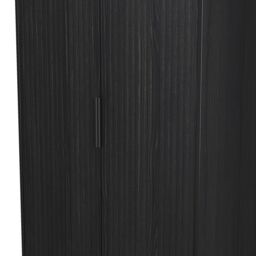 Ancona Ready Assembled Modern Matt Black Ash 2 Drawer Tall Double Wardrobe (H)1956mm (W)766mm (D)530mm - thumbnail 6