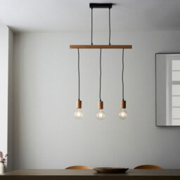 Luminosa Lighting Luminosa Sven Bar Pendant Ceiling Lamp, Matt Black, Natural Wood - thumbnail 5