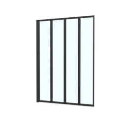 Nes Home 1000 X 1400 mm 4 Fold Door Bath Shower Screen Black Frame - thumbnail 8