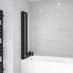 Nes Home 1000 X 1400 mm 4 Fold Door Bath Shower Screen Black Frame - thumbnail 7