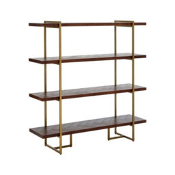 Buttercup Farm Brando Four Tier Bookcase - Metal - L40 X W140 X H145 Cm - Brown - thumbnail 4