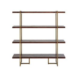 Buttercup Farm Brando Four Tier Bookcase - Metal - L40 X W140 X H145 Cm - Brown - thumbnail 1