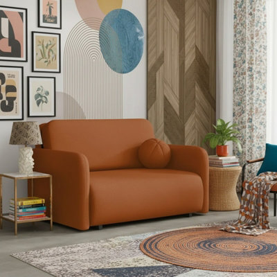 Viva Sun Ii Sofa Bed With Sleeping Function And Bedding Storage Metal Legs Wooden Frame 130X103X85Cm Orange Bortaberg - image 1