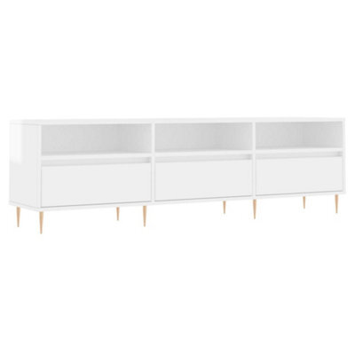 Berkfield Sturdy Tv Cabinet High Gloss White 150X30X44.5 Cm Engineered Wood - image 1