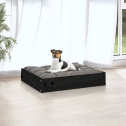 Berkfield Dog Bed Black 51.5X44X9 Cm Solid Wood Pine - thumbnail 5