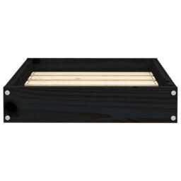 Berkfield Dog Bed Black 51.5X44X9 Cm Solid Wood Pine - thumbnail 4