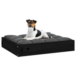 Berkfield Dog Bed Black 51.5X44X9 Cm Solid Wood Pine - thumbnail 6