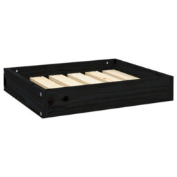 Berkfield Dog Bed Black 51.5X44X9 Cm Solid Wood Pine - thumbnail 2