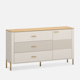 Heze Furniture Ruben 1 Door 3 Drawers Sideboard - Cashmere / Stone Oak - thumbnail 1