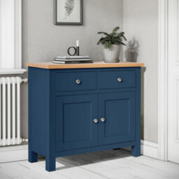 Farro Navy Small Sideboard Fully Assembled - By Roseland Furniture - thumbnail 2