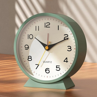 Quartz Alarm Clock With Night Light No Tick Snooze Silent Small Bedside Clock - image 1