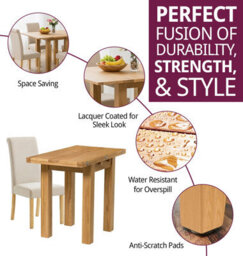 Hallowood Furniture Waverly Small Folding Table With 4 Roll Top Linen Fabric Chairs (Cream) - thumbnail 2