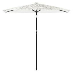 Berkfield Garden Parasol With Steel Pole White 268X268X226 Cm - thumbnail 3