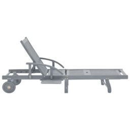 Berkfield Garden Sun Lounger Grey Solid Acacia Wood - thumbnail 3